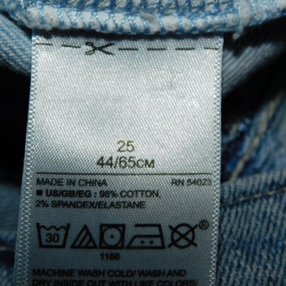 GAP High Rise Straight Crop Tonal Spliced Color Block Button Fly jeans Womens 25 - Picture 5 of 12